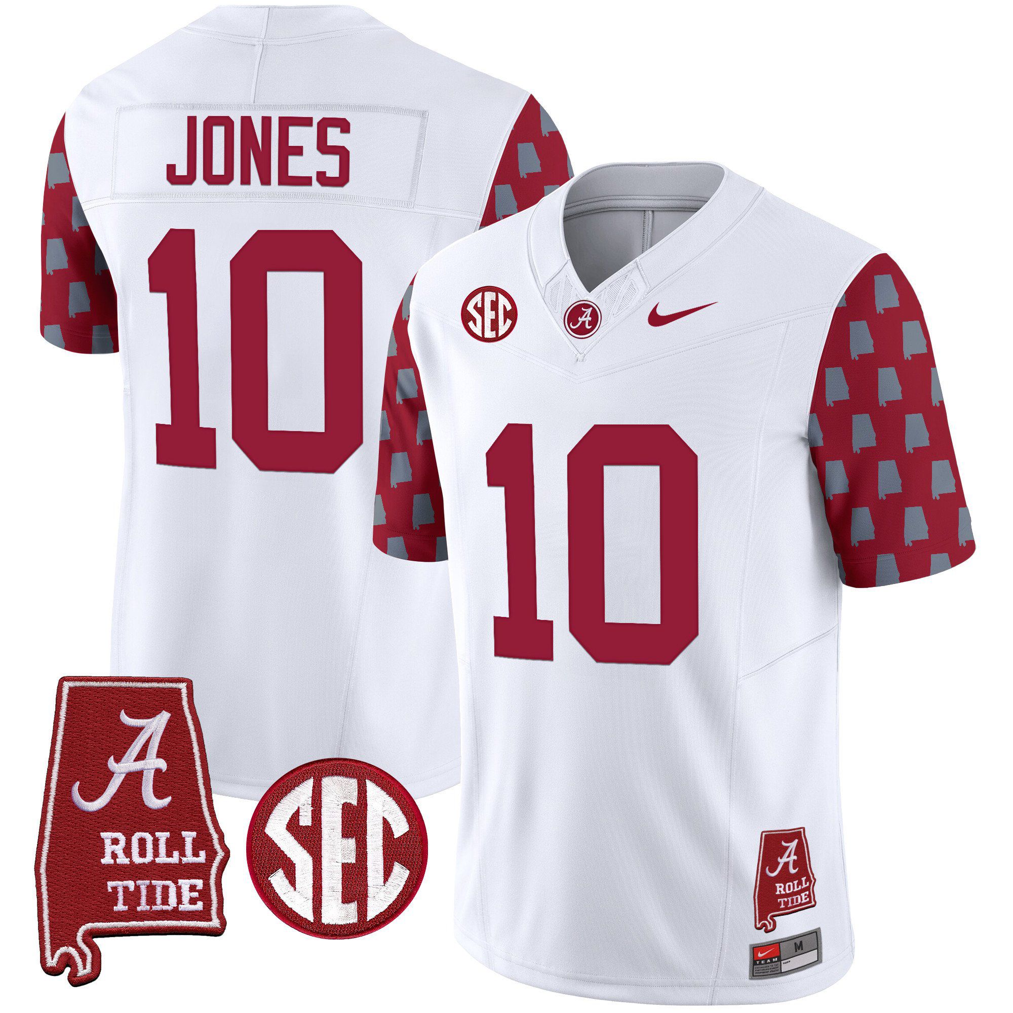 Men Alabama Crimson Tide #10 Jones White Vapor Limited 2024 Nike NCAA Jersey style 1->indianapolis colts->NFL Jersey